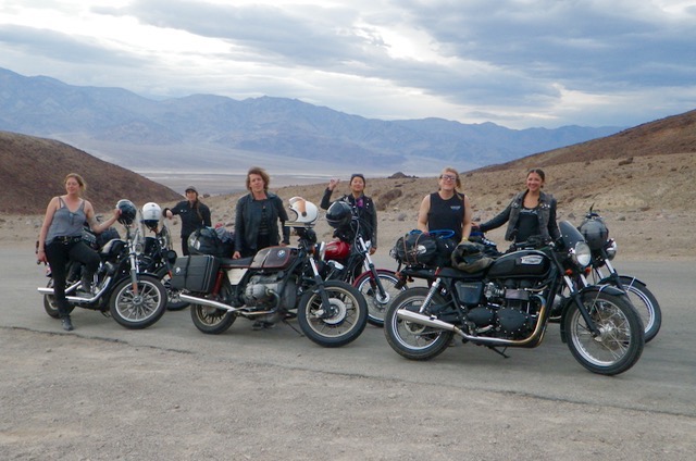 Then we met 6 more bikers returning from a Babes Ride Out run.